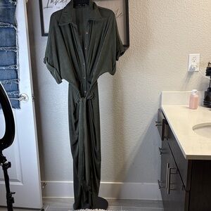 Elegant Olive Green Dress